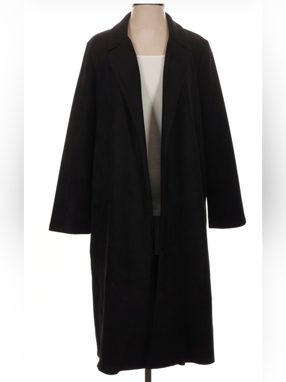 Zara Women's Black Wool like -Blend Long Coat